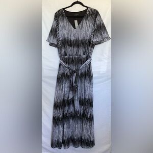 Lane Bryant Black and White Sheath Maxi Dress